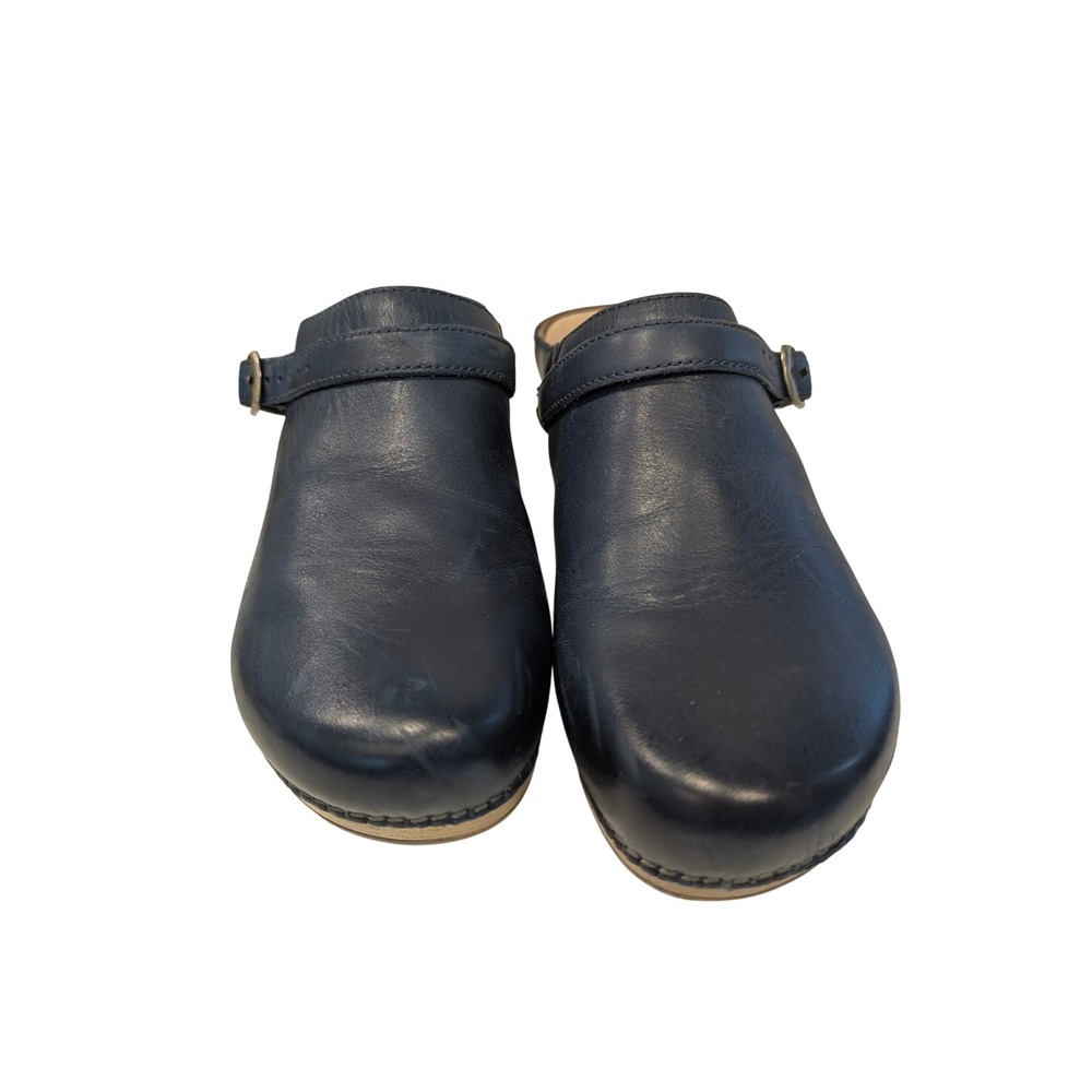 Dansko Berry Navy Burnished Leather Slingback Clogs 9421541600 Womens 39